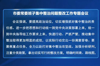 罗毅君主持召开市委常委班子集中整治问题整改工作专题会议 周振宇出席会议
